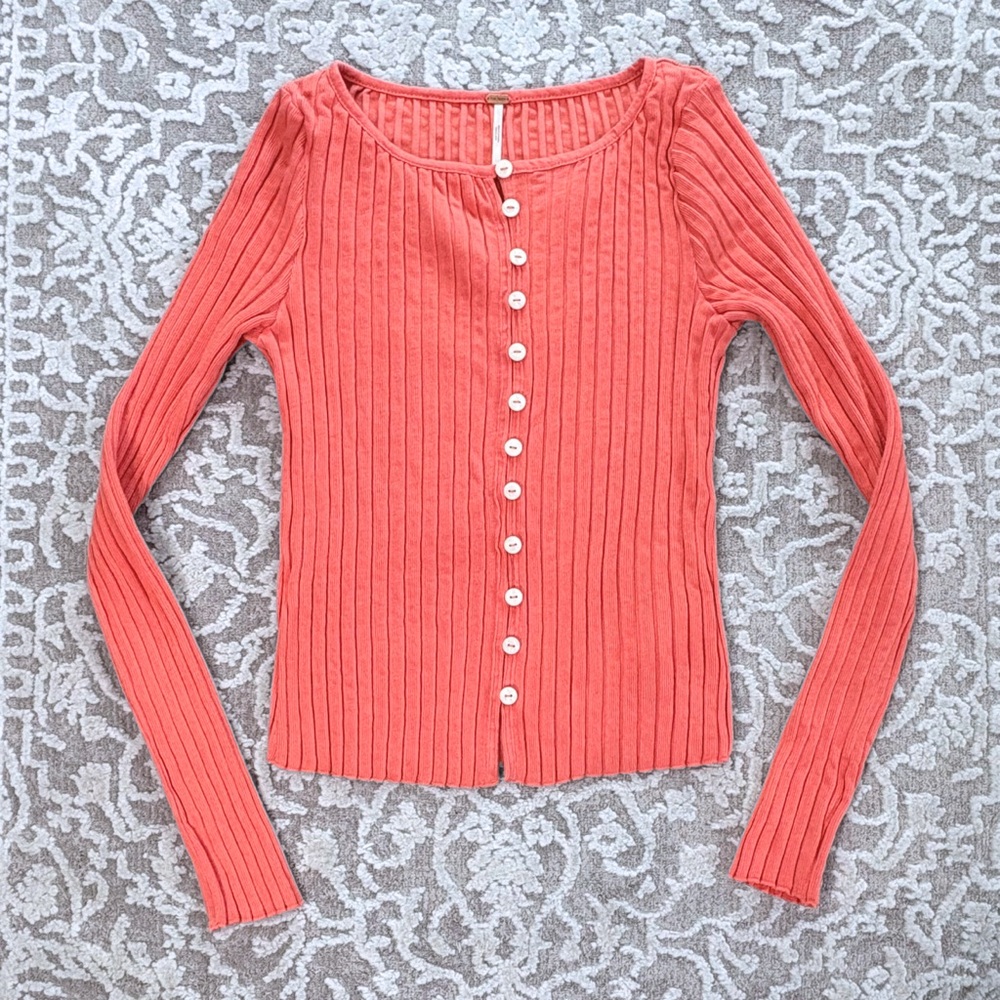 Free People Tilly Ribbed L/S Button Up - Picture 5 of 15